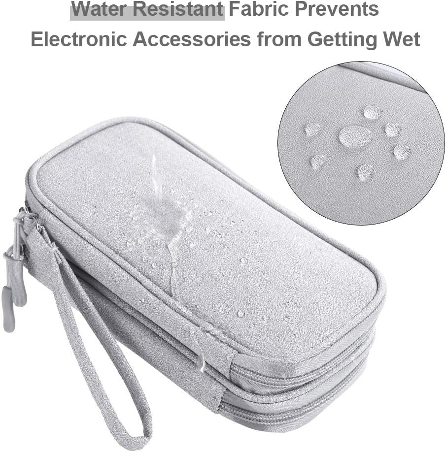 Travel Essentials for Men Women, Electronics Organizer Pouch Bag for Tech Accessories/Charger & Cords/Cables/Magic Mouse (Small, Light Gray)