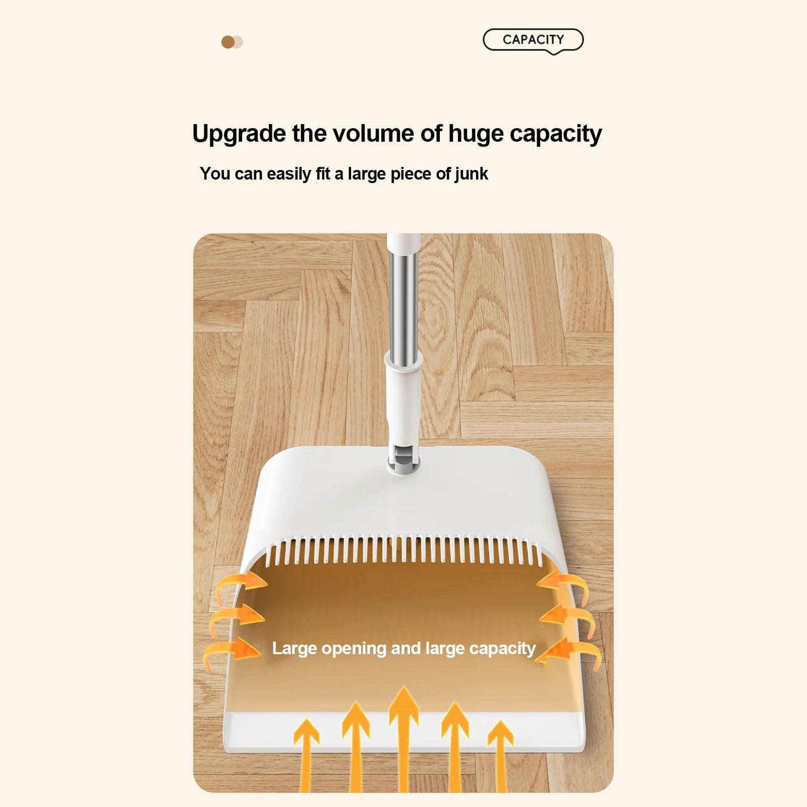 Broom and Dustpan Combo Set for Home Clearance - Heavy Duty Cleaning Tools - 10X13In Plastic Household Dustpan Combination Mop - Home Essentials for New Home