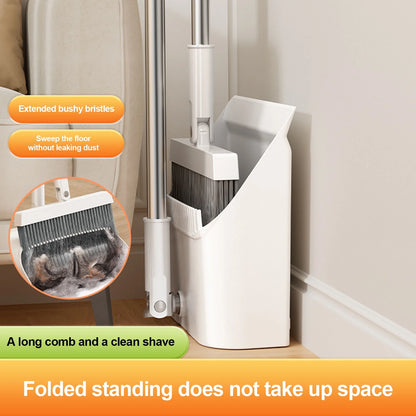 Broom and Dustpan Combo Set for Home Clearance - Heavy Duty Cleaning Tools - 10X13In Plastic Household Dustpan Combination Mop - Home Essentials for New Home