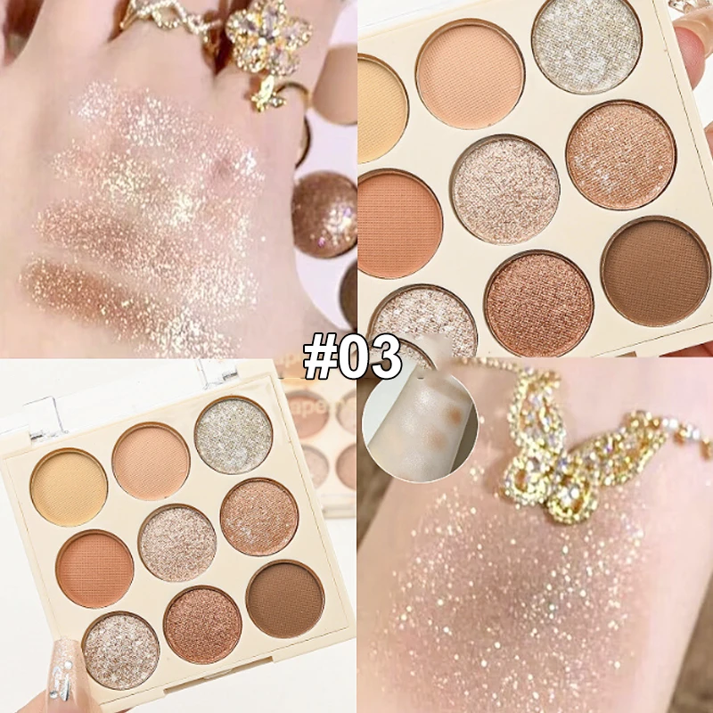 Ice Cream Eyeshadow Palette Korean Eye Makeup Palette Long Lasting Glitter Rose Blush Purple Eye Shadows Korean Women Cosmetics