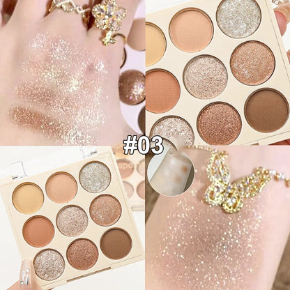 Ice Cream Eyeshadow Palette Korean Eye Makeup Palette Long Lasting Glitter Rose Blush Purple Eye Shadows Korean Women Cosmetics