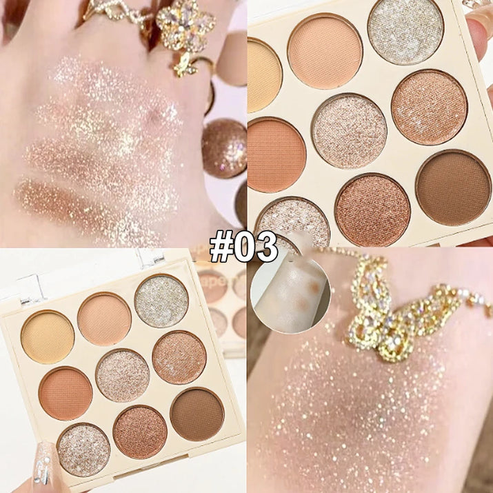 Ice Cream Eyeshadow Palette Korean Eye Makeup Palette Long Lasting Glitter Rose Blush Purple Eye Shadows Korean Women Cosmetics