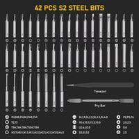 S6 Max Precision Electric Screwdriver Set with 42 Magnetic Bits 5 Torque Settings Mini Power Tools for Iphone Camera PC