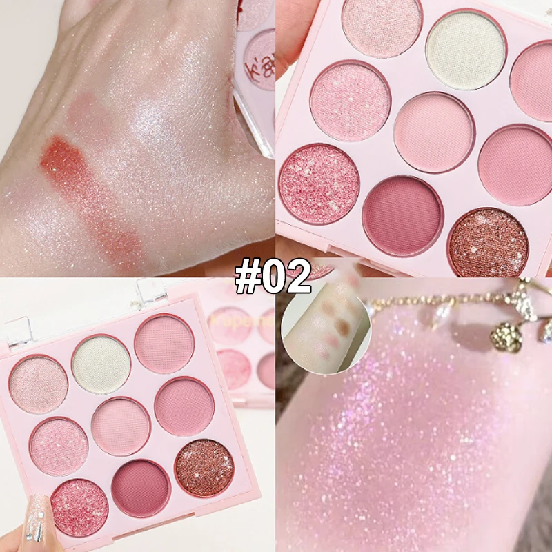 Ice Cream Eyeshadow Palette Korean Eye Makeup Palette Long Lasting Glitter Rose Blush Purple Eye Shadows Korean Women Cosmetics