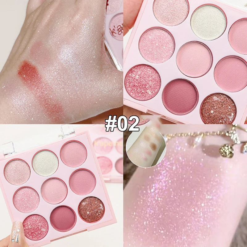 Ice Cream Eyeshadow Palette Korean Eye Makeup Palette Long Lasting Glitter Rose Blush Purple Eye Shadows Korean Women Cosmetics