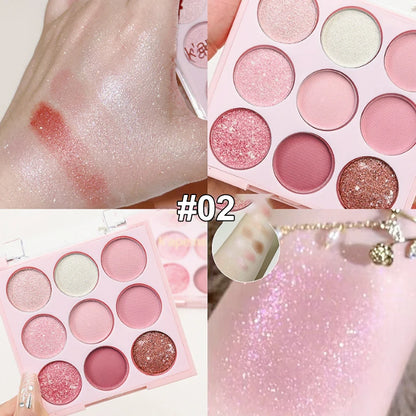 Ice Cream Eyeshadow Palette Korean Eye Makeup Palette Long Lasting Glitter Rose Blush Purple Eye Shadows Korean Women Cosmetics