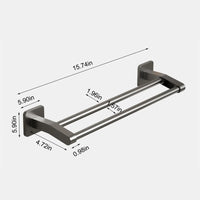 Toallero De Baño Doble, Toallero De Acero Inoxidable 304 De 16 Pulgadas De Espesor De 0,8Mm Para Baño, Soporte De Pared Con Acabado Cepillado Para Toallas