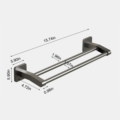 Toallero De Baño Doble, Toallero De Acero Inoxidable 304 De 16 Pulgadas De Espesor De 0,8Mm Para Baño, Soporte De Pared Con Acabado Cepillado Para Toallas