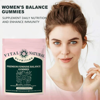 Vital Source Nutrition Premium Feminine Balance Gummies for Women S Health Wellness,Immune Support Vegan 60Capsules/Bag