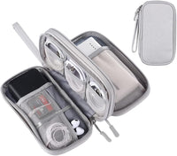 Travel Essentials for Men Women, Electronics Organizer Pouch Bag for Tech Accessories/Charger & Cords/Cables/Magic Mouse (Small, Light Gray)