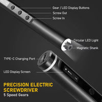 S6 Max Precision Electric Screwdriver Set with 42 Magnetic Bits 5 Torque Settings Mini Power Tools for Iphone Camera PC