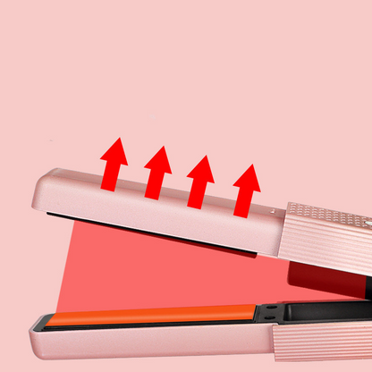 "Experience the ultimate in hair styling with the Glide & Go Hair Straightener. Designed for fast, smooth results, it features premium ceramic plates that effortlessly glide through your hair, leaving it sleek, straight, and shiny without the frizz. The a