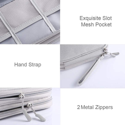 Travel Essentials for Men Women, Electronics Organizer Pouch Bag for Tech Accessories/Charger & Cords/Cables/Magic Mouse (Small, Light Gray)