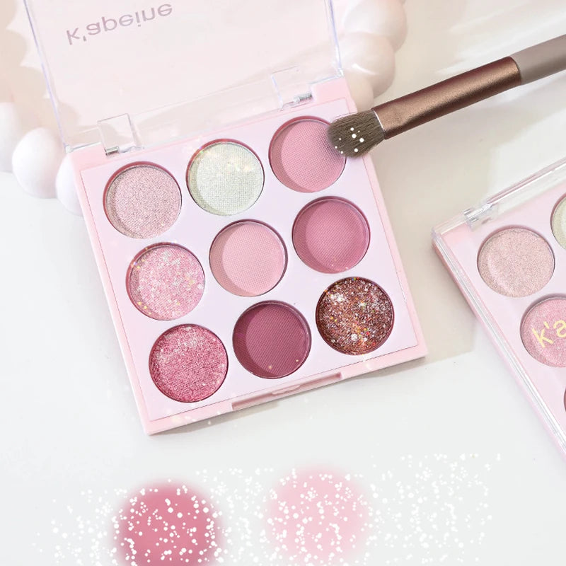 Ice Cream Eyeshadow Palette Korean Eye Makeup Palette Long Lasting Glitter Rose Blush Purple Eye Shadows Korean Women Cosmetics