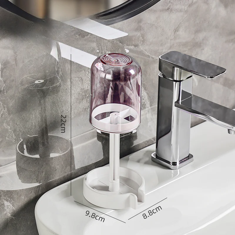 Toothbrush Holder with Dust Cover Drainage Design Plastic Multifunctional Bathroom Organizer for Cups Home Essentials