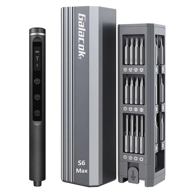 S6 Max Precision Electric Screwdriver Set with 42 Magnetic Bits 5 Torque Settings Mini Power Tools for Iphone Camera PC