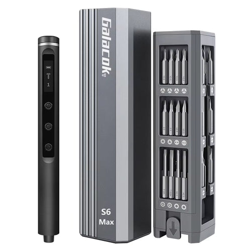 S6 Max Precision Electric Screwdriver Set with 42 Magnetic Bits 5 Torque Settings Mini Power Tools for Iphone Camera PC