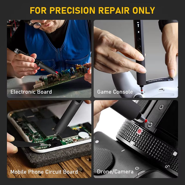S6 Max Precision Electric Screwdriver Set with 42 Magnetic Bits 5 Torque Settings Mini Power Tools for Iphone Camera PC