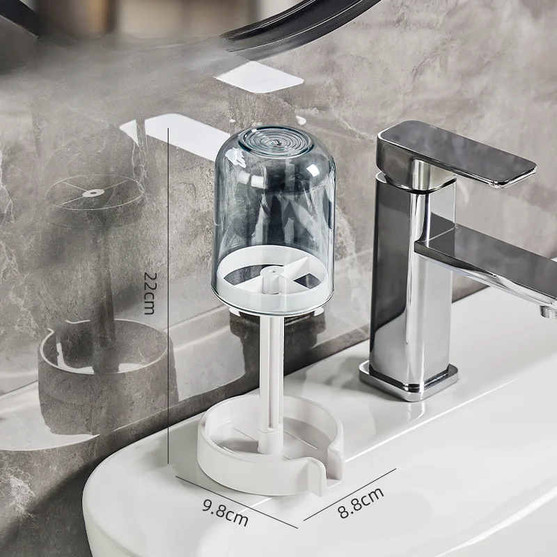 Toothbrush Holder with Dust Cover Drainage Design Plastic Multifunctional Bathroom Organizer for Cups Home Essentials