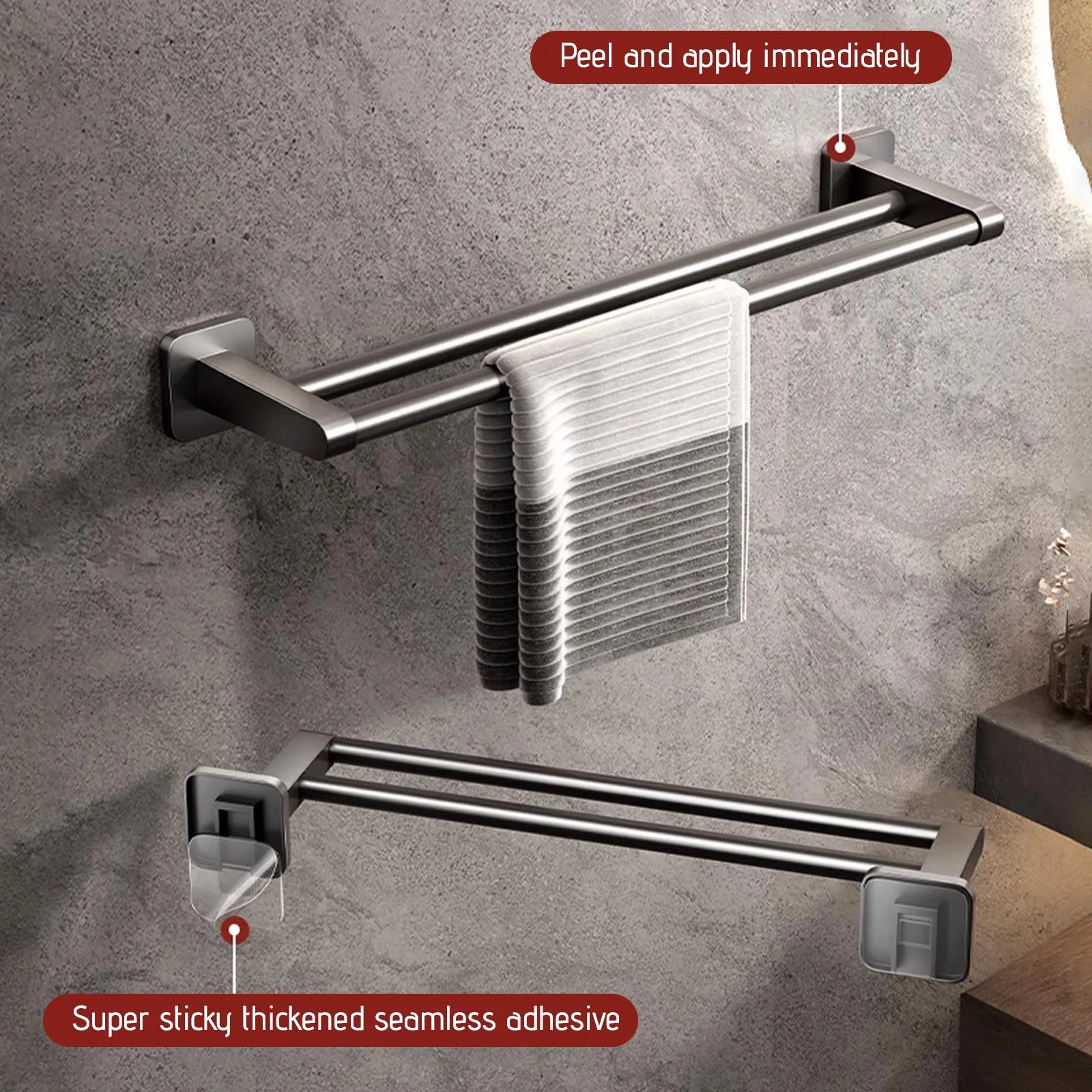 Toallero De Baño Doble, Toallero De Acero Inoxidable 304 De 16 Pulgadas De Espesor De 0,8Mm Para Baño, Soporte De Pared Con Acabado Cepillado Para Toallas