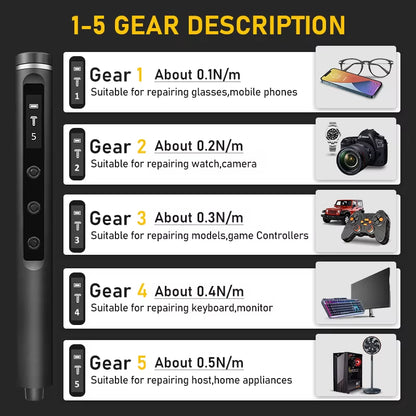 S6 Max Precision Electric Screwdriver Set with 42 Magnetic Bits 5 Torque Settings Mini Power Tools for Iphone Camera PC