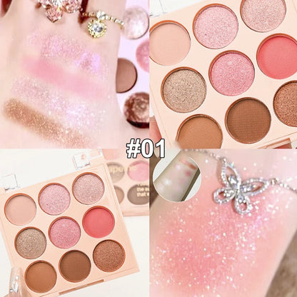 Ice Cream Eyeshadow Palette Korean Eye Makeup Palette Long Lasting Glitter Rose Blush Purple Eye Shadows Korean Women Cosmetics
