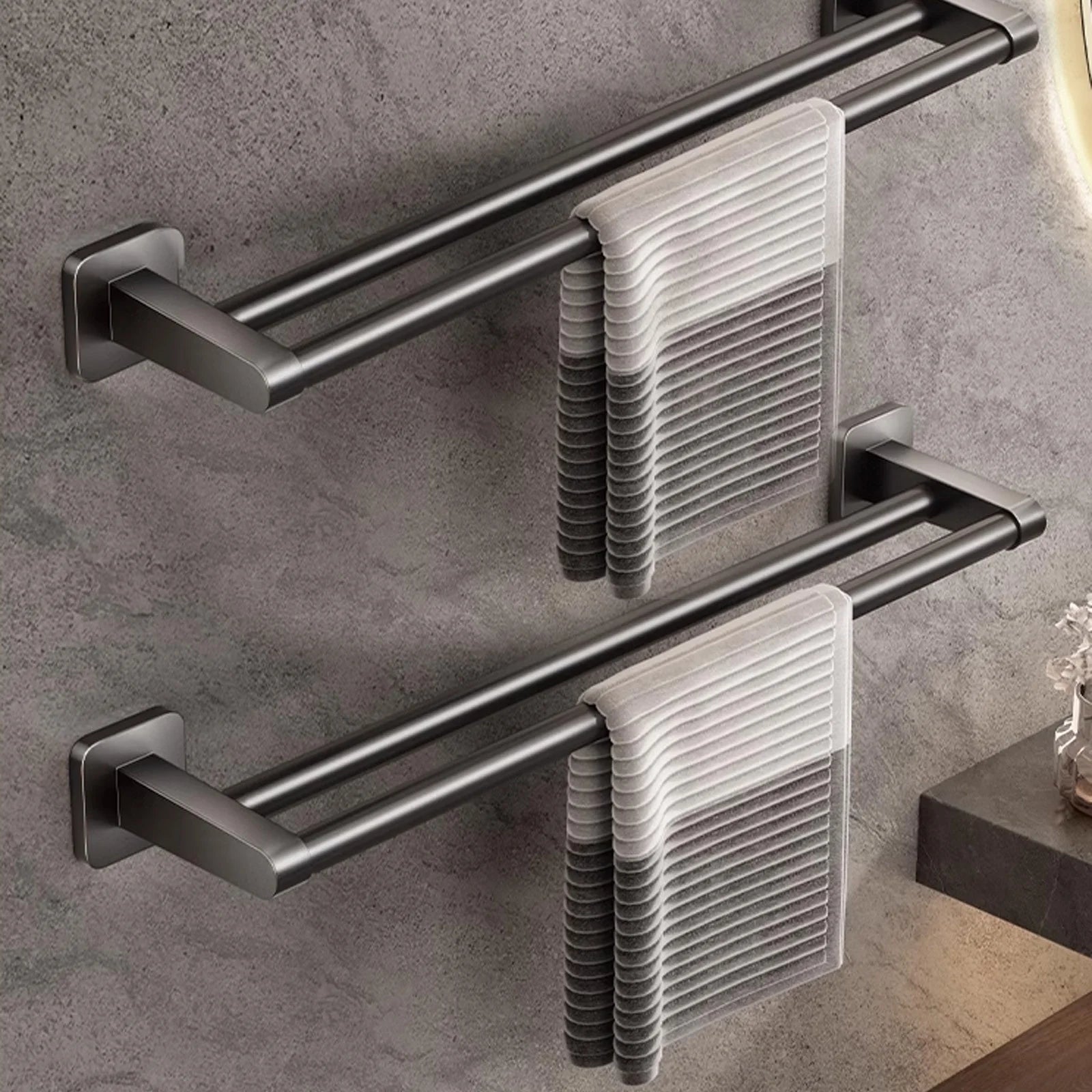 Toallero De Baño Doble, Toallero De Acero Inoxidable 304 De 16 Pulgadas De Espesor De 0,8Mm Para Baño, Soporte De Pared Con Acabado Cepillado Para Toallas