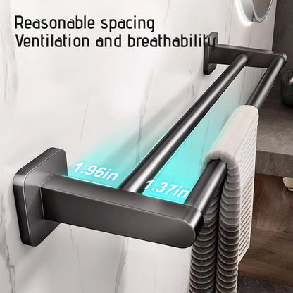 Toallero De Baño Doble, Toallero De Acero Inoxidable 304 De 16 Pulgadas De Espesor De 0,8Mm Para Baño, Soporte De Pared Con Acabado Cepillado Para Toallas