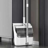 Broom and Dustpan Combo Set for Home Clearance - Heavy Duty Cleaning Tools - 10X13In Plastic Household Dustpan Combination Mop - Home Essentials for New Home