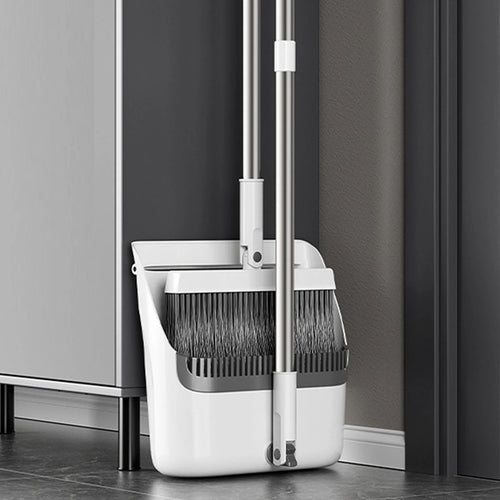 Broom and Dustpan Combo Set for Home Clearance - Heavy Duty Cleaning Tools - 10X13In Plastic Household Dustpan Combination Mop - Home Essentials for New Home